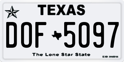 TX license plate DOF5097