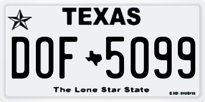 TX license plate DOF5099