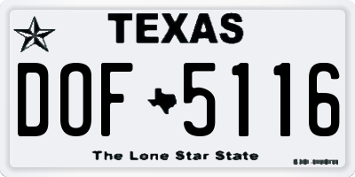 TX license plate DOF5116