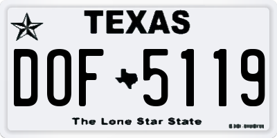 TX license plate DOF5119