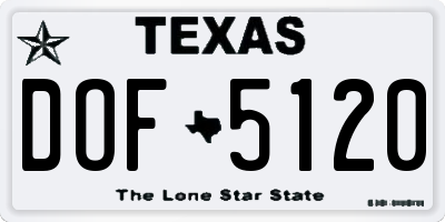 TX license plate DOF5120