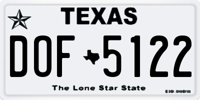 TX license plate DOF5122