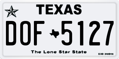TX license plate DOF5127
