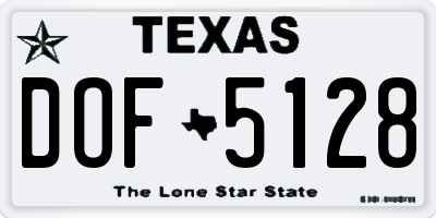 TX license plate DOF5128