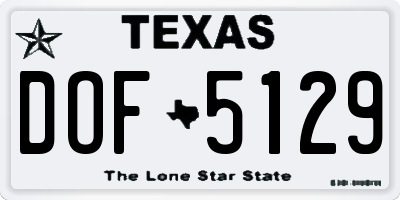TX license plate DOF5129