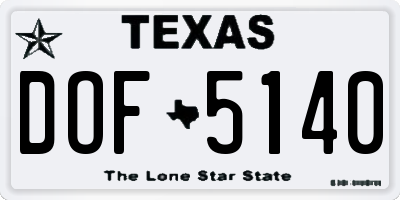 TX license plate DOF5140