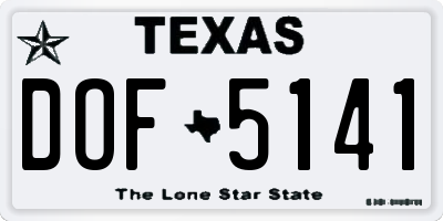 TX license plate DOF5141