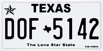 TX license plate DOF5142