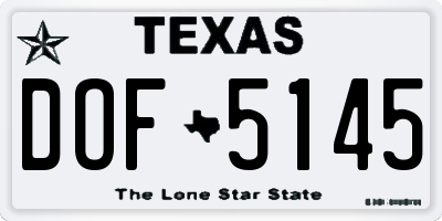 TX license plate DOF5145