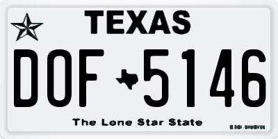 TX license plate DOF5146