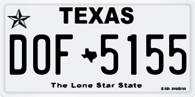 TX license plate DOF5155