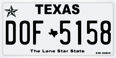 TX license plate DOF5158