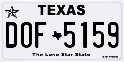 TX license plate DOF5159