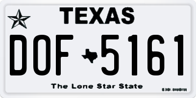 TX license plate DOF5161