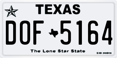 TX license plate DOF5164