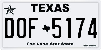 TX license plate DOF5174