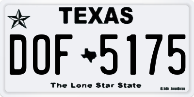 TX license plate DOF5175