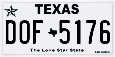 TX license plate DOF5176