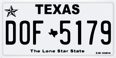TX license plate DOF5179