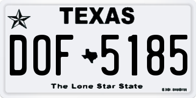TX license plate DOF5185