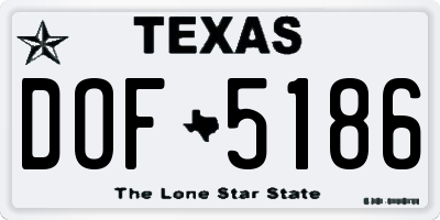 TX license plate DOF5186