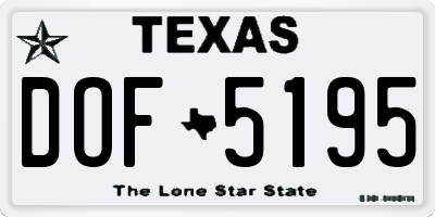 TX license plate DOF5195