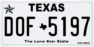 TX license plate DOF5197