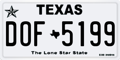 TX license plate DOF5199