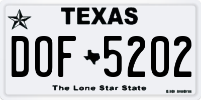 TX license plate DOF5202