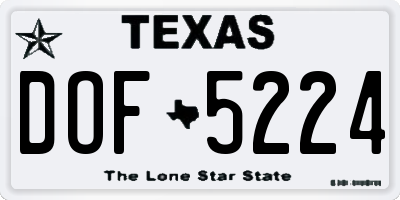 TX license plate DOF5224