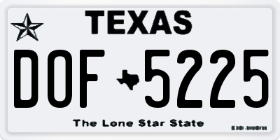 TX license plate DOF5225