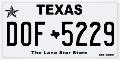 TX license plate DOF5229