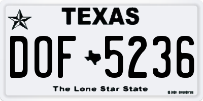 TX license plate DOF5236