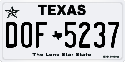 TX license plate DOF5237