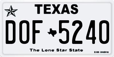 TX license plate DOF5240