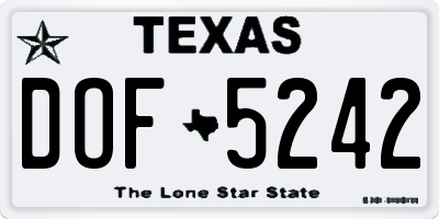 TX license plate DOF5242