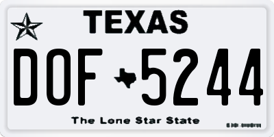 TX license plate DOF5244