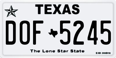 TX license plate DOF5245