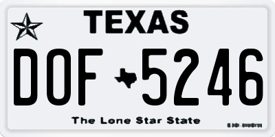 TX license plate DOF5246