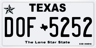 TX license plate DOF5252