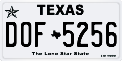 TX license plate DOF5256