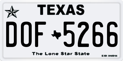 TX license plate DOF5266