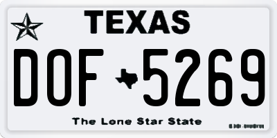 TX license plate DOF5269