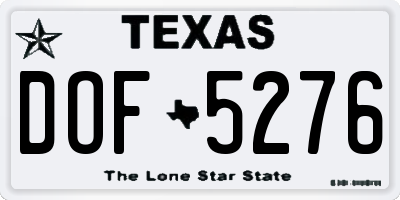 TX license plate DOF5276