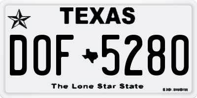 TX license plate DOF5280