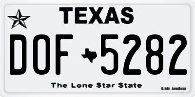 TX license plate DOF5282