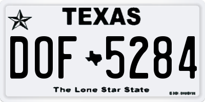 TX license plate DOF5284