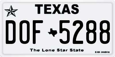 TX license plate DOF5288