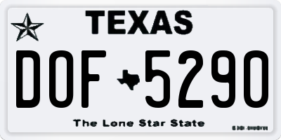 TX license plate DOF5290