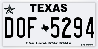TX license plate DOF5294